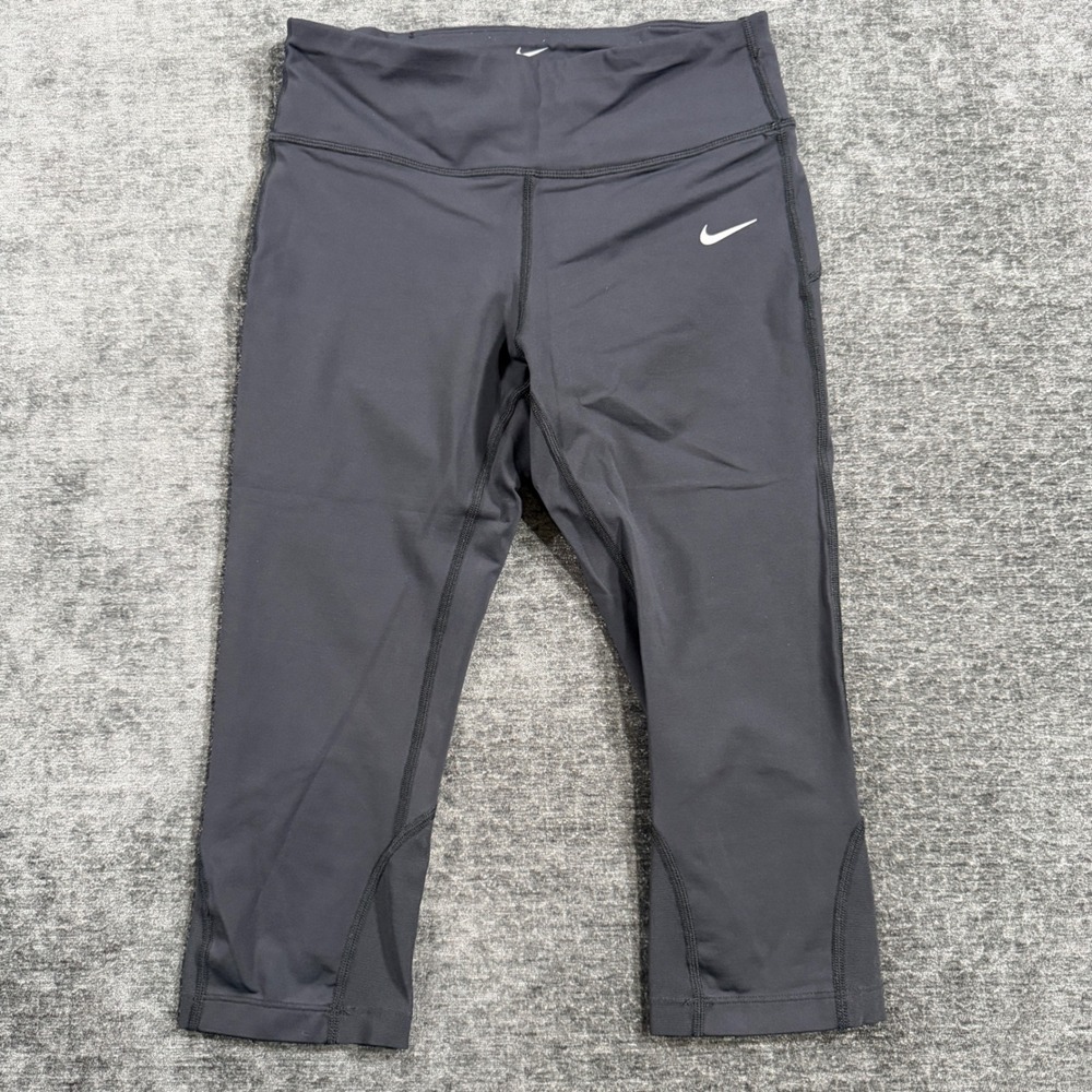 Nike Dri-FIT Womens Black Running Leggings Cropped Tights 644888-010 Small